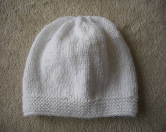 Baby Hat white knitted wool baby (choice of color)