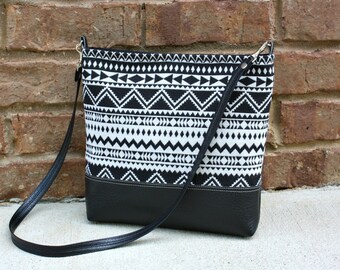 Southwestern Bag with Faux Leather Strap