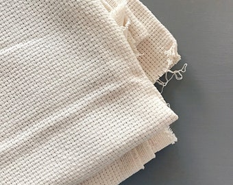 MONKS CLOTH FABRIC - By 1/2m lengths - Aida 7 Count - Fabric for punch needle, rug making - Swedish Weave Soft Monkscloth - Ships from U.K