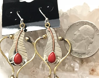 Red Coral Earrings