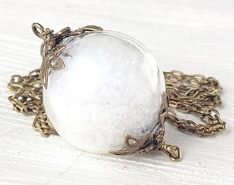 Snow Globe Necklace, Snowball, Winter Holiday Gift, Snowflakes Pendant, Christms Gift, Womans Gift, Sister, Jewelry