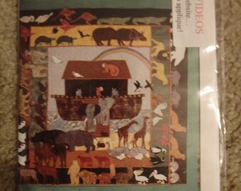 Noah's Ark pattern, Noah's ark quilt pattern, baby quilt pattern, applique quilt pattern,