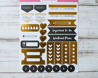 Freckled Fawn - Gold Foil Planner Stickers