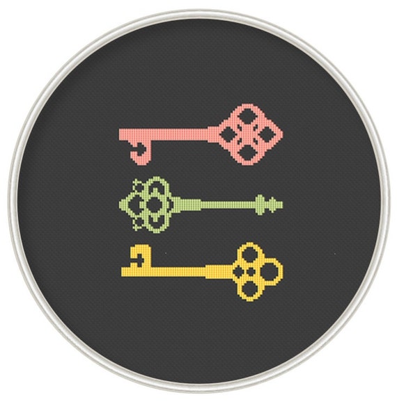 Keys cross stitch pattern Counted cross stitch pattern Cross