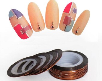 30Pcs 30 Multicolor Mixed Colors Rolls Striping Tape Line Nail Art Decoration Sticker DIY Nail Tips