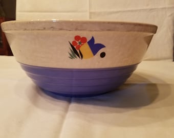 Stoneware Mixing Bowl with flowers