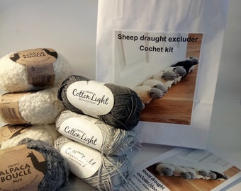Sheep draught excluder crochet kit
