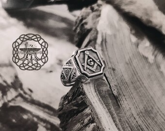 Masonic Ring Sterling Silver Ring Men's Ring Freemason ring