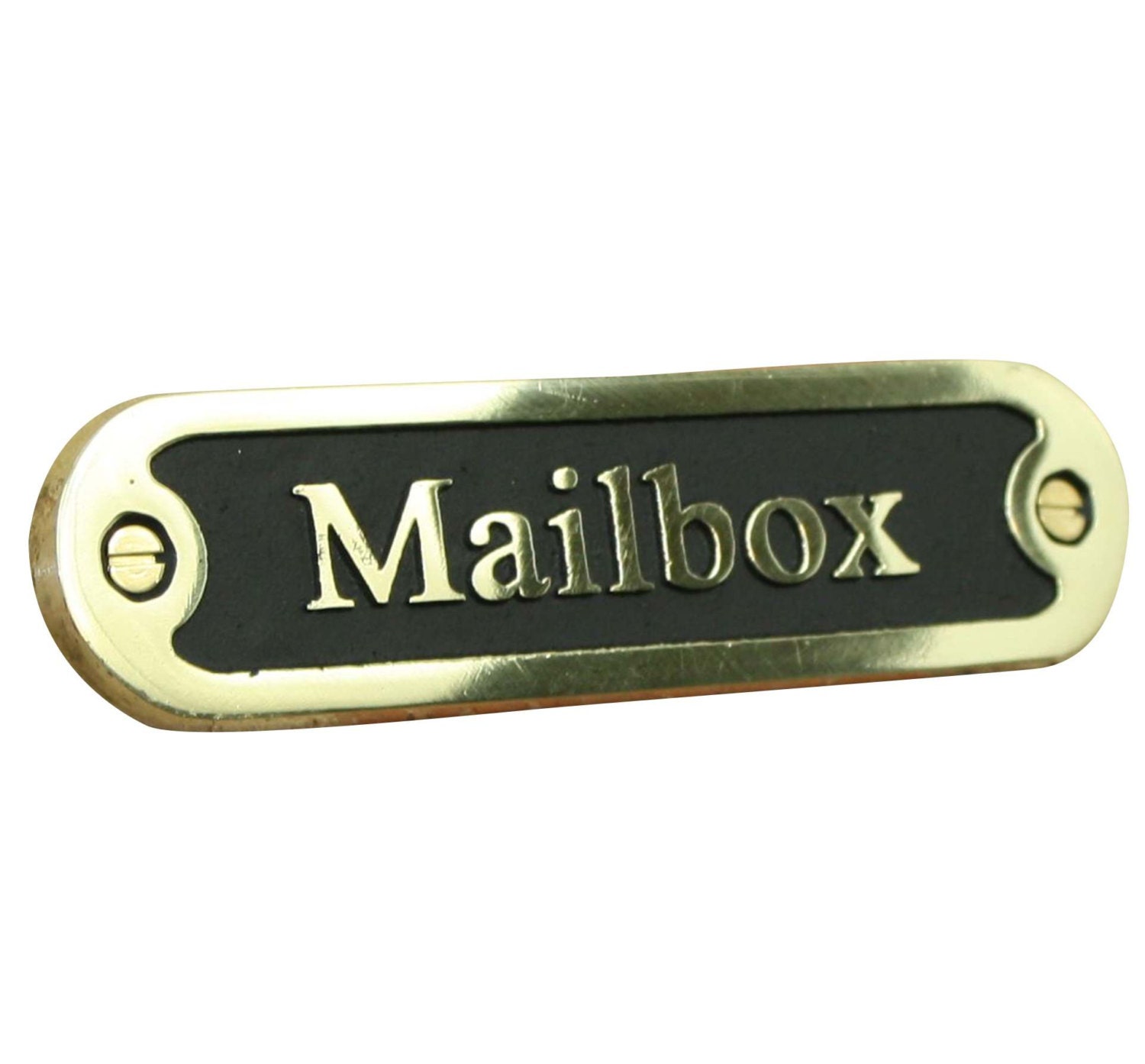 Solid brass Mailbox sign. Hand made in England