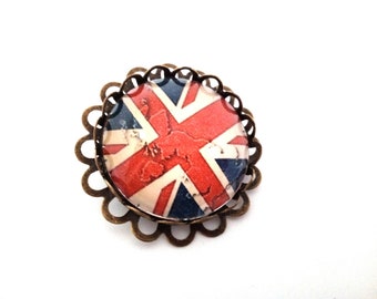 PIN model flag English glass cabochon