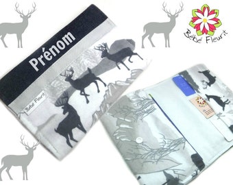 Immunization booklet health cover personnalized prénom flanel