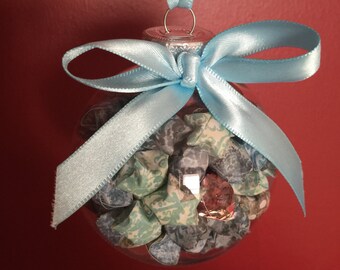Hand-Folded Origami Lucky Star Christmas Ornament