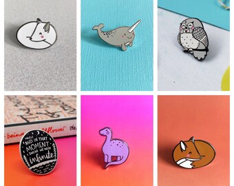 SECONDS SALE | Enamel Lapel Pins | cute hat pin badge