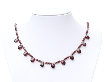 Garnet gemstone necklace.