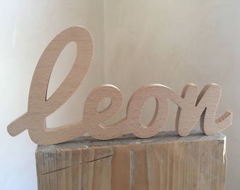Leon-Name of wood/wooden lettering
