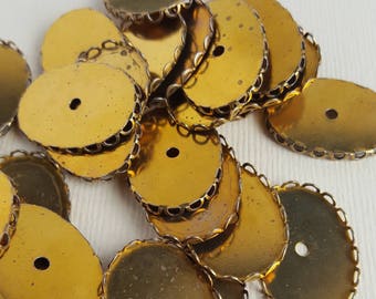 Vintage brass filigree settings