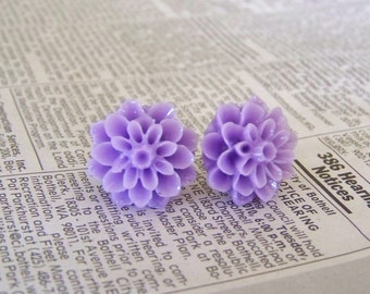 Posey Purple Dahlia Earrings