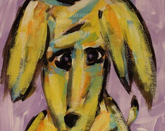 Colorful Dog Painting, Original Art, Original Painting, Winjimir, Home Decor, Pets, Dogs, Gift, Whimsical, Pet Portrait, Dog Painting, Art