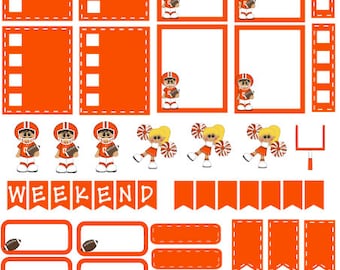 Football Planner Stickers orange