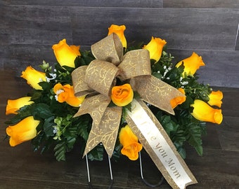 Headstone Saddle, Cemetery Flowers, Grave Decoration, Headstone Flowers, Cemetery Saddle, Grave Flowers, Memorial Flowers, for Spring