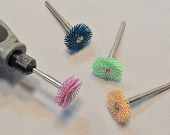 3M Radial Bristle Discs for Dremel and Foredom hand held machines - jewelry making tool, polymer clay finishing tool