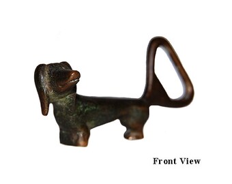 Vintage Dachshund Brass Bottle Opener - Israel