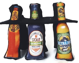 Katzenminze oder Baldrian Katzenspielzeug Set - "Sixpack Bier"