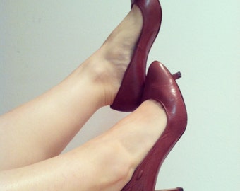 vintage brown Nogueron for Saks Fifth Avenue heels / size 8.5