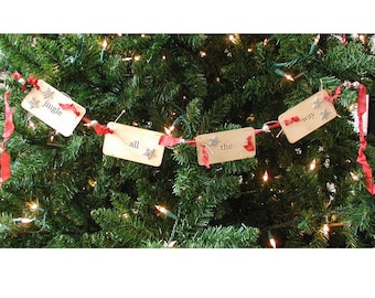 Jingle all the Way flash card ornament/garland (red)