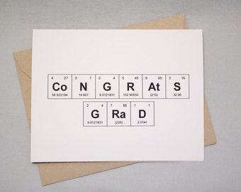 Graduation Congratulations Periodic Table of the Elements "CoNGRAtS GRaD" Graduation Card / Sentimental Elements Congrats Grad Card
