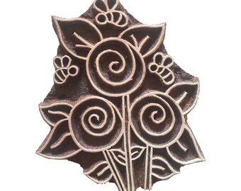 Flower Stamp Fabric Stamp Textile Stamp Wooden Stamp Wooden Block Stamp Indian Handcarved Stamp