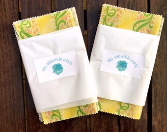 Set of 3 Eco-Friendly Reusable Handmade Pretty Beeswax Wraps