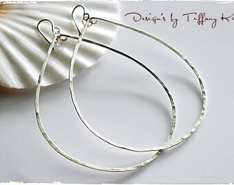 Sterling silver drops, hand crafted, hand forged, Sterling silver earrings
