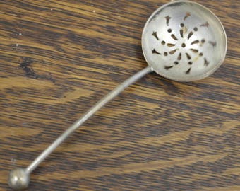 antique silver plate sugar sifter spoon