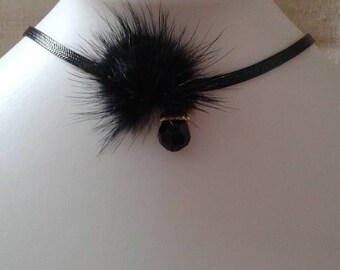 Black tassel Choker necklace