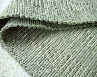 Sage Green Textured Rag Rug