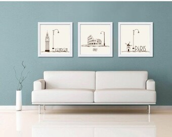 GREAT SALE - 3x2 OFFER - Paris, London, Italy Art, Monographic Art, World Places Art, World Cities Wall Art, Cities of the world Wall Decor