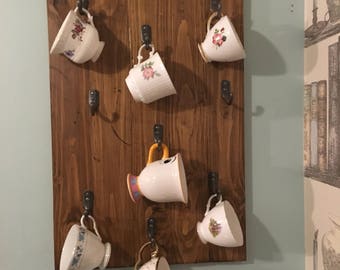 Wooden Wall Mounted Tea Cup Holder