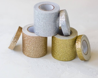 Glitter Tape Wide + Skinny Set - Rose Gold / Silver / Gold - 2 pc