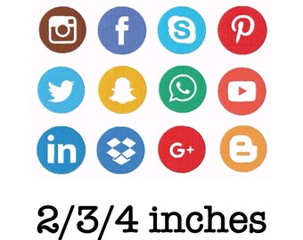 Social media icons pack machine embroidery design 2/3/4 inch instant download