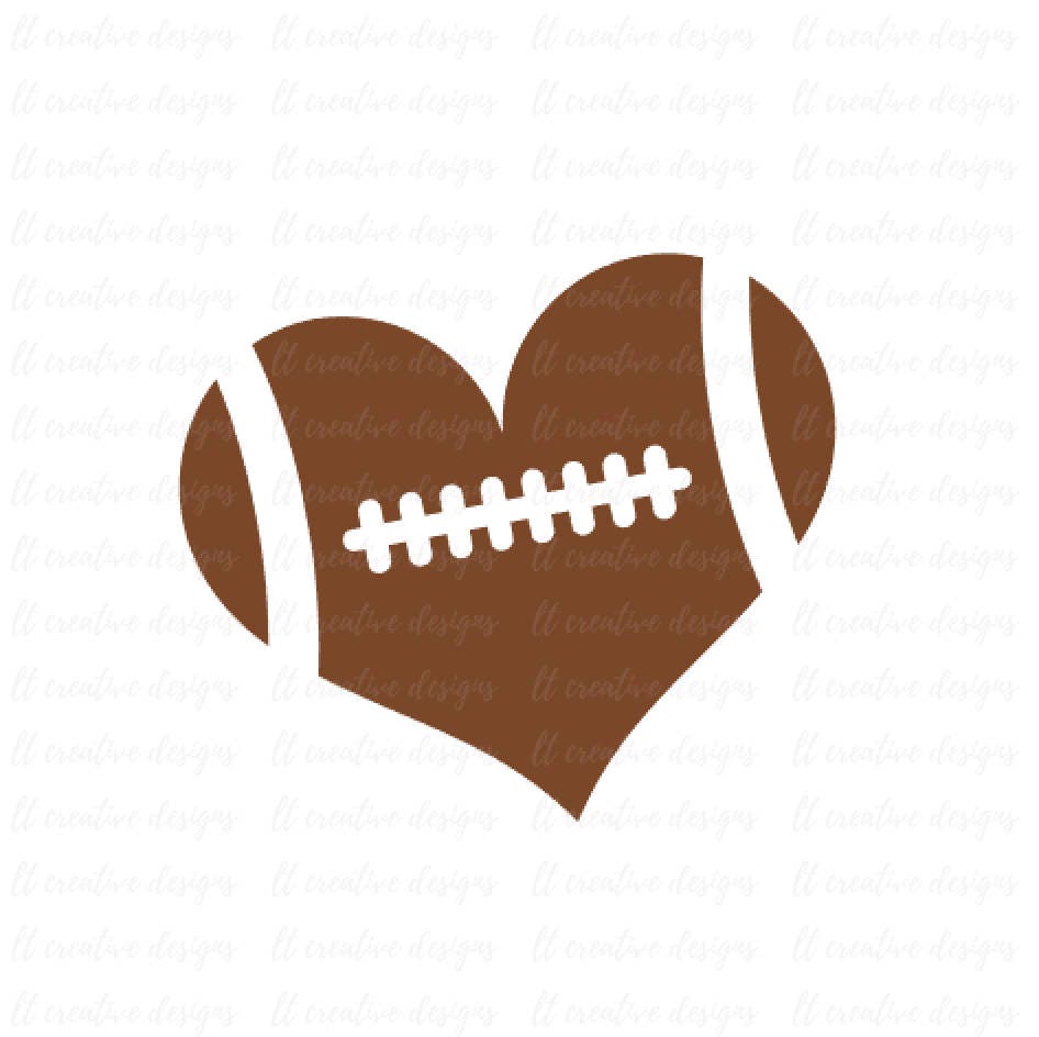 Download Free SVG Cut File - Football Heart Football Love SVG Football...