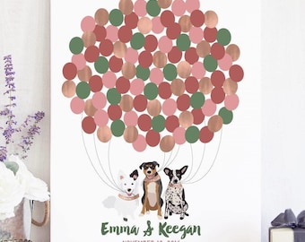 Wedding Guest Book Sign with Dogs - Unique Wedding Guest Sign In - Wedding Idea for Dogs - Dog Wedding Sign - Dog of Honor -