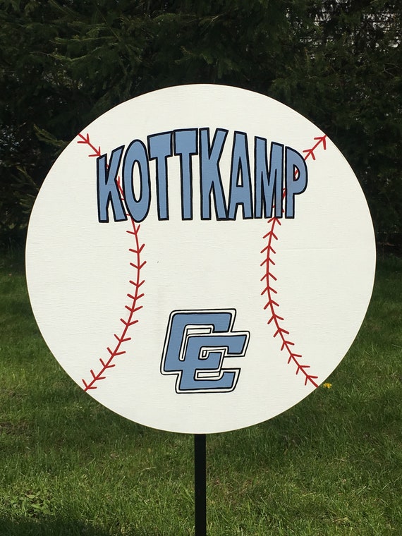 Baseball personalized sports yard sign. Personalized with