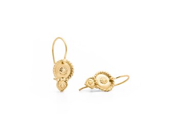 Golden flower earrings