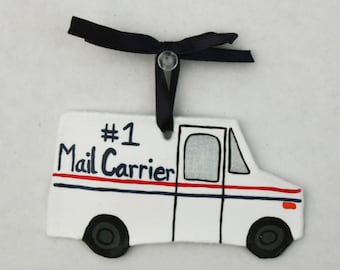 Mail Truck Ornament, #1 Mail Carrier Ornament, Gift for Mailman, Mailman Ornament, Mail Carrier Appreciation, Mail Lady, Mailman Gift