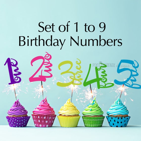 Download Age cake topper birthday numbers svg svg cut file instant