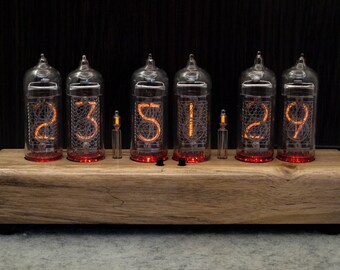 Nixie Clock IN-14 Full *Natural wood*