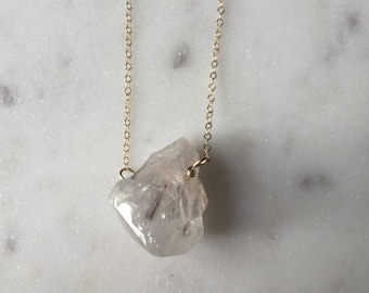 Layering Necklace of White Quartz
