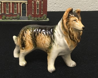 Very Handsome 1950s Collie Dog Figurine - Made In Japan
