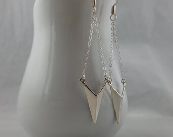 Sterling Silver Chevron Spike Earrings